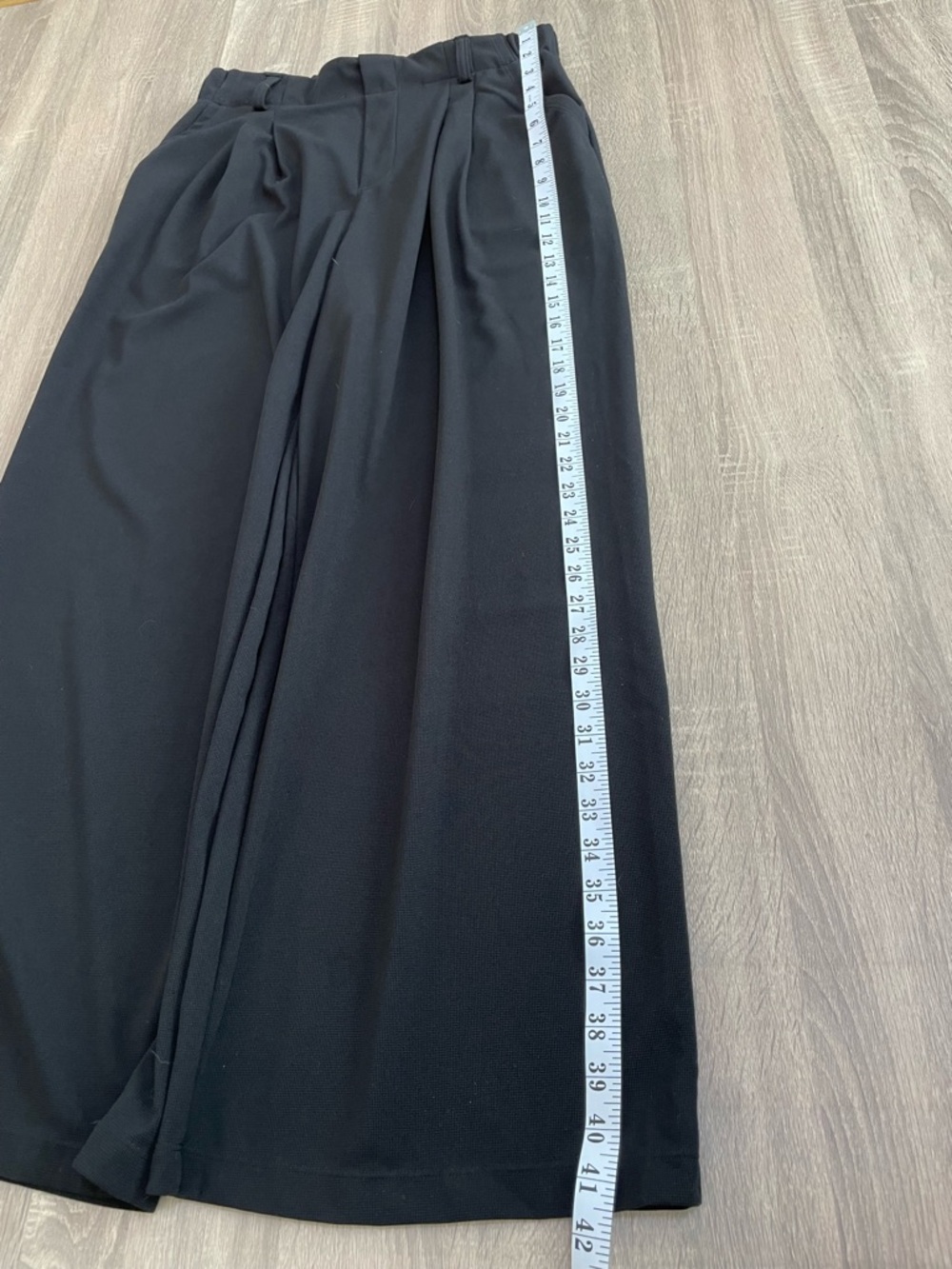 HALARA Black Waffle-knit Wide Leg Pleated Lounge Pants - Picture 8 of 10